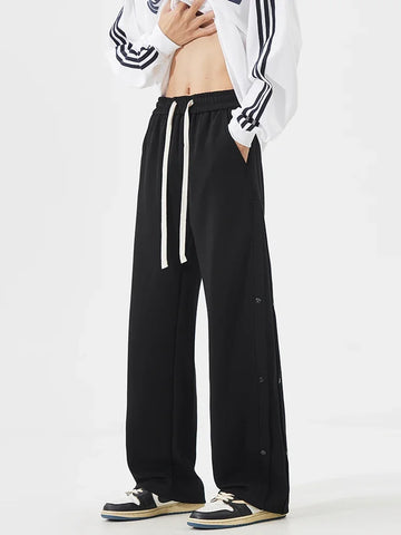 Fashion Men's Baggy Straight Casual Pants Cotton Comfortable Stretch Trousers Sweatpants Joggers Classic Black Khaki Male Clothe